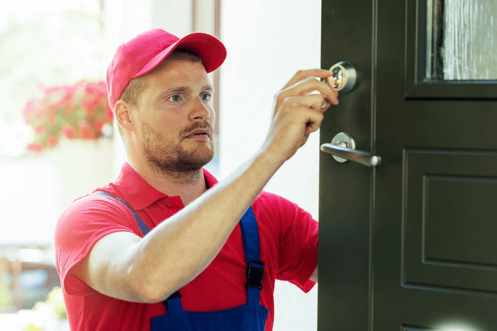 Locksmith responding to a front door lockout