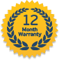 12 month workmanship warranty badge
